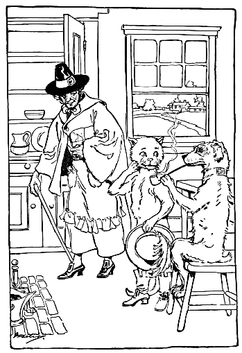 Mother Hubbard looking at Sir Cat and the Dog
