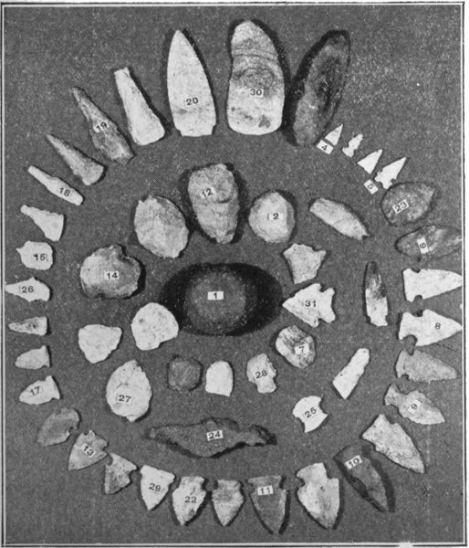 Plate No. 4 Artifacts made by aborigines on Camp Site
shown on Plate No. 4
