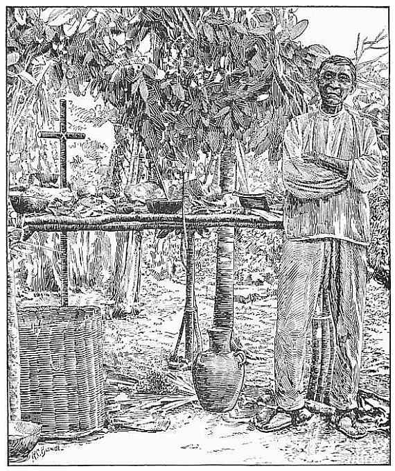 Fig. 11. Chichanha Indian priest in front of altar at Cha chac ceremony.