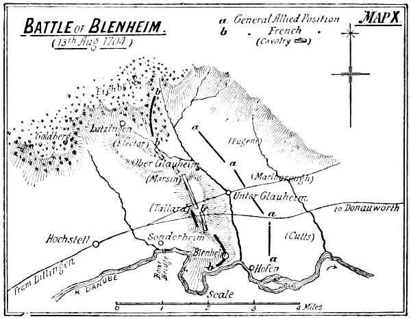 Map X: Battle of Blenheim.