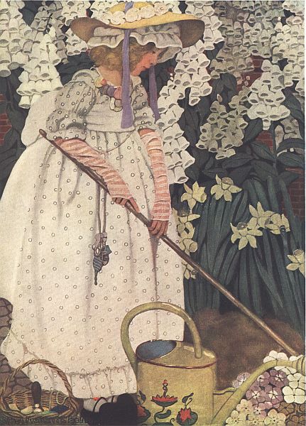 Mary tending garden