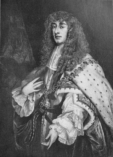 Image unavailable: JAMES II. IN HIS CORONATION ROBES.

ENGRAVED BY T. JOHNSON, AFTER THE PAINTING BY SIR PETER LELY, IN
POSSESSION OF THE DUKE OF NORTHUMBERLAND.