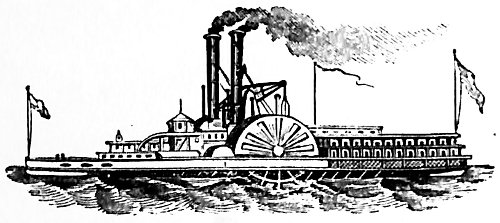 Paddlewheel steamboat.