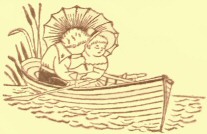 Decorative graphic of children in a boat