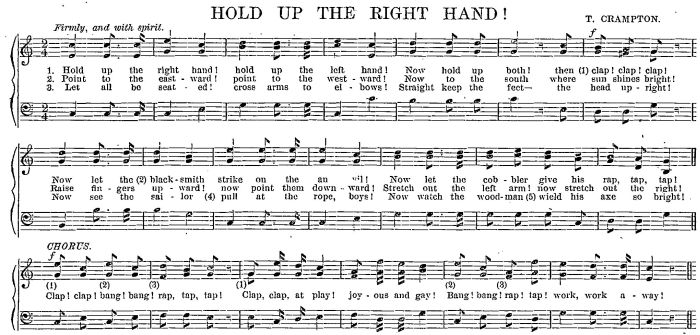 MUSIC: HOLD UP THE RIGHT HAND!