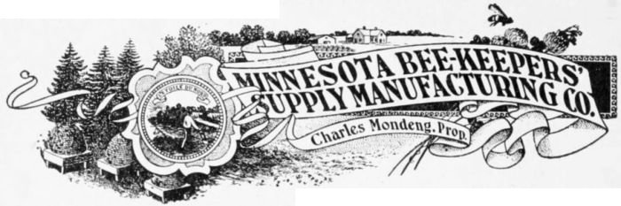 MINNESOTA BEE-KEEPERS’ SUPPLY MANUFACTURING CO. Charles Mondeng, Prop.