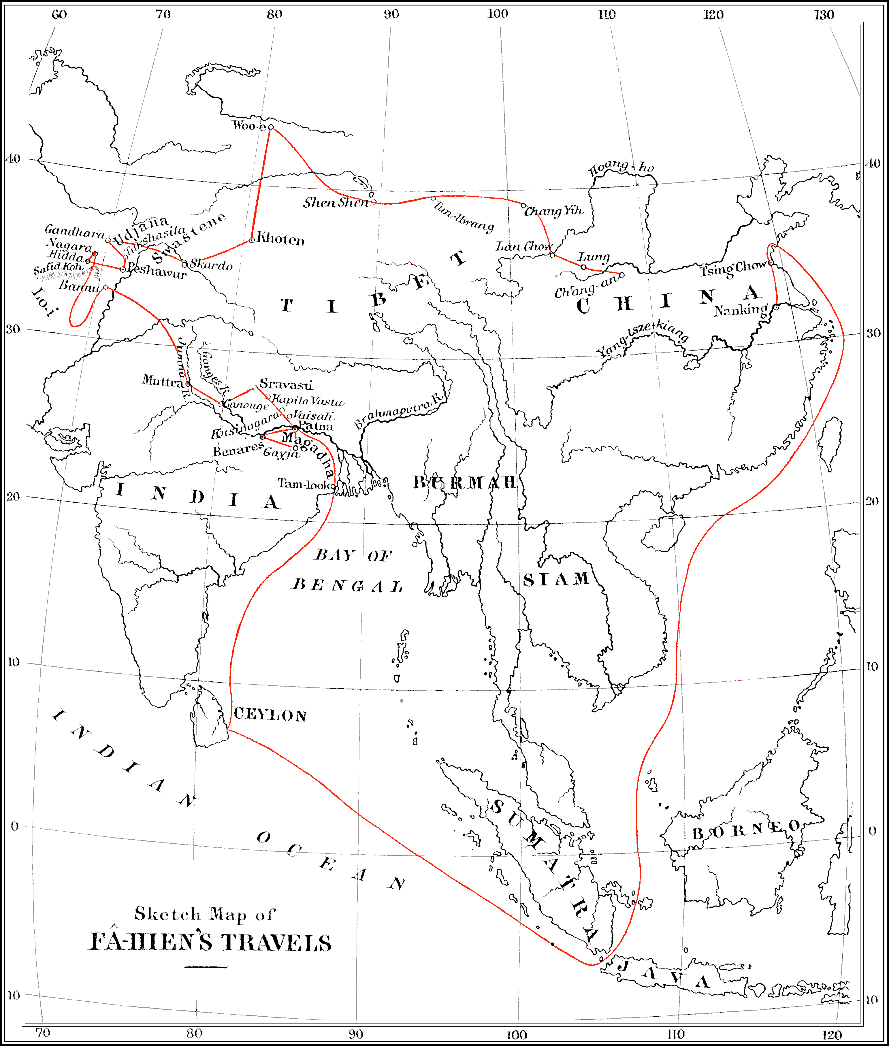 Sketch-Map Of Fâ-Hien’s Travels