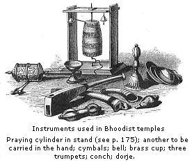 Implements used in
Boodhist temples