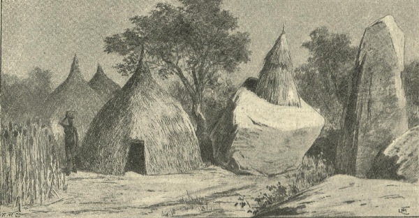 Hütten und Futterschober der Wakara.