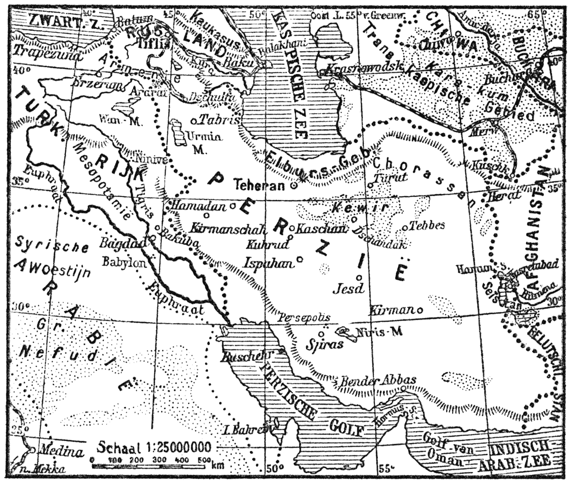Kaart van Perzië.